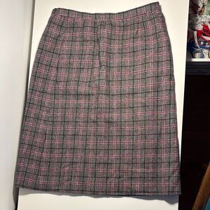 Vintage Pendleton Gray and Pink Checkered Pencil Skirt